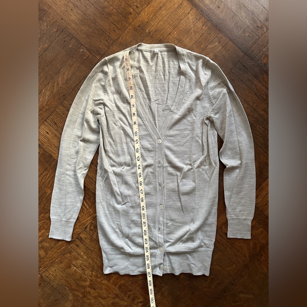 Muji wool-silk light gray cardigan xs